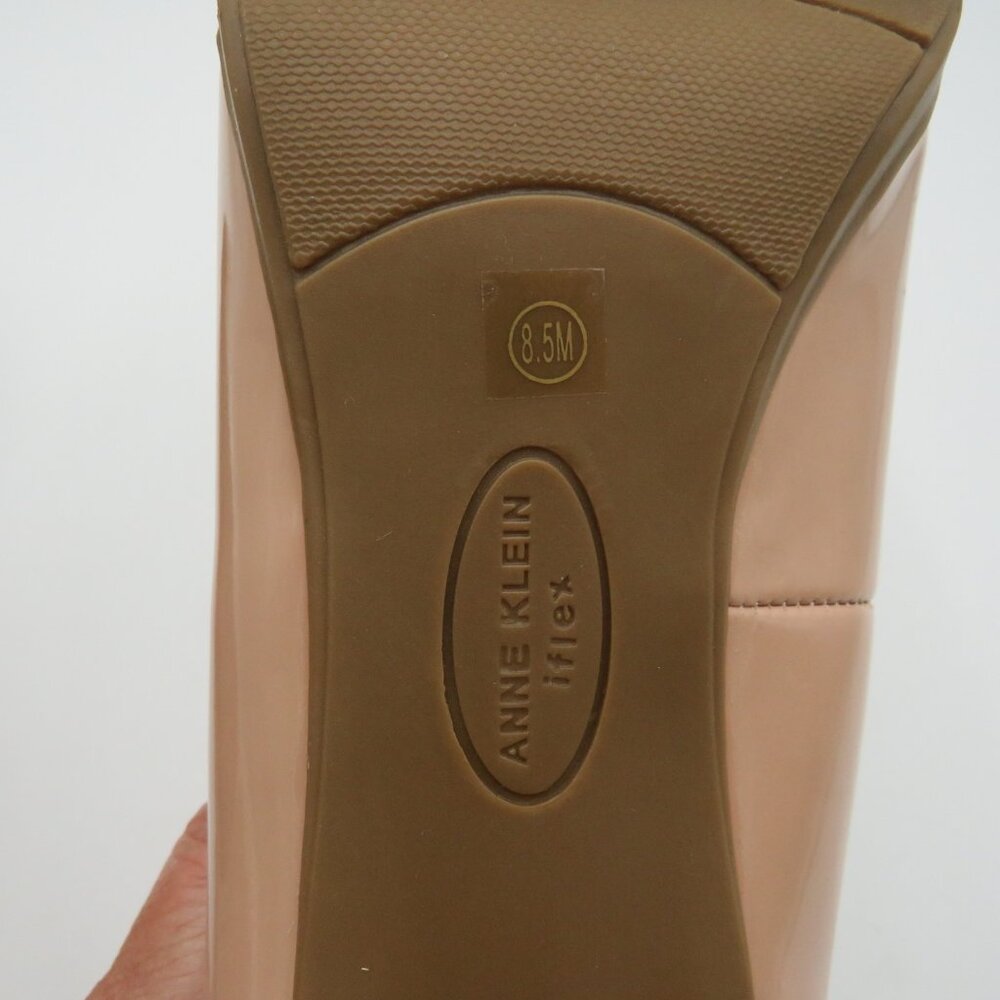 Anne Klein Nude Patent Block Heel Pumps - Picture 10 of 12